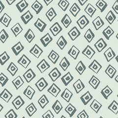 Random abstract seamless pattern with rhombus silhouettes. Pastel sodt blue color palette. Simple design.