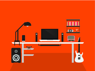 Color  Media icons in minimal style