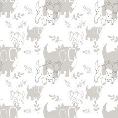 Obraz premium Seamless pattern. Dinosaur texture for kids design