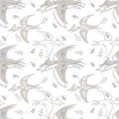 Seamless pattern. Dinosaur texture for kids design
