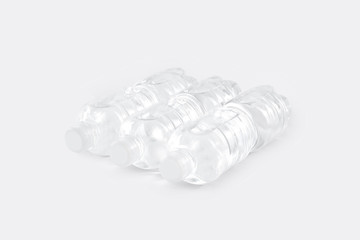 Fototapeta na wymiar Plastic bottles with pure water on white background
