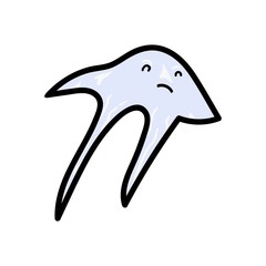 Isolated jellyfish sad light blue color with eyes