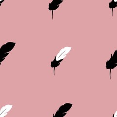 Seamless pattern feather. Vector illustration.