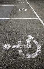 Obraz premium Handicapped sign on the asphalt