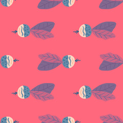 Bright food seamless pattern with radish ornament. Pink and blue tones palette vegetable stylized artwork.