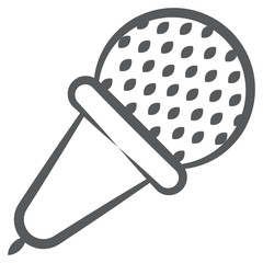 
A transducing device icon, signing mic in doodle design
