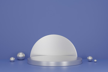 blue cylinder podium background. Abstract pedestal scene with geometrical. Scene to show cosmetic products presentation. Mock up design empty space. Showcase,shopfront,display case,3d illustration