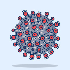 Virus. Covid 19 Vector illustration in a modern linear style.