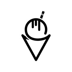 Ice cream monoline icon symbol