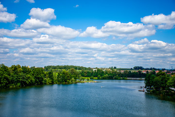 Fototapeta premium landscape with lake and sky
