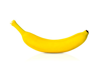 one banana on white isolated background
