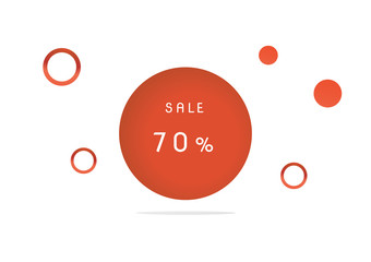 Discount banner vector isolated on white background, red hot deal tag sale