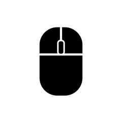 Wireless computer mouse in black vector flat isolated.