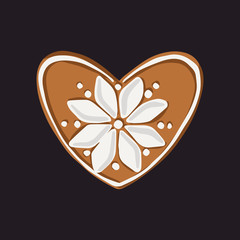 Vector isolated gingerbread cookie