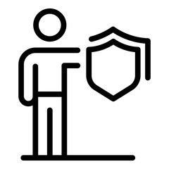 Security worker icon. Outline security worker vector icon for web design isolated on white background