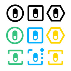 Simple Pill icon sign design