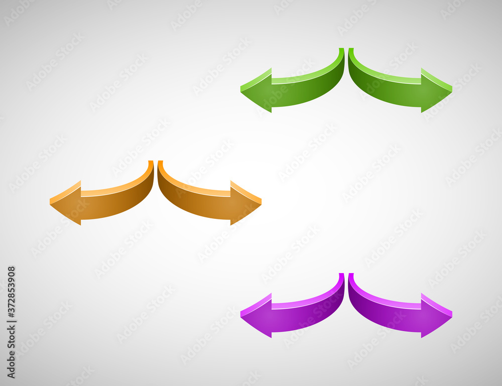 Poster set arrows banner shape