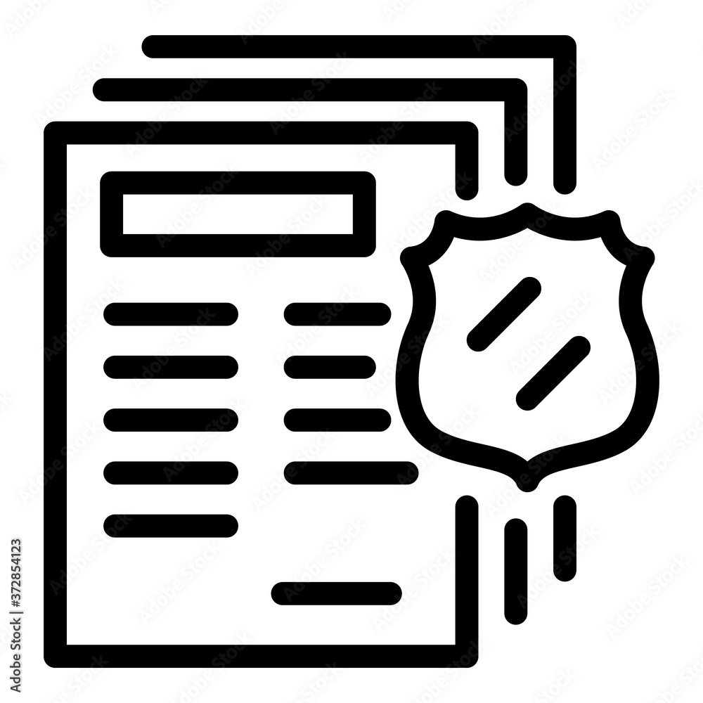 Poster protected files icon. outline protected files vector icon for web design isolated on white backgroun