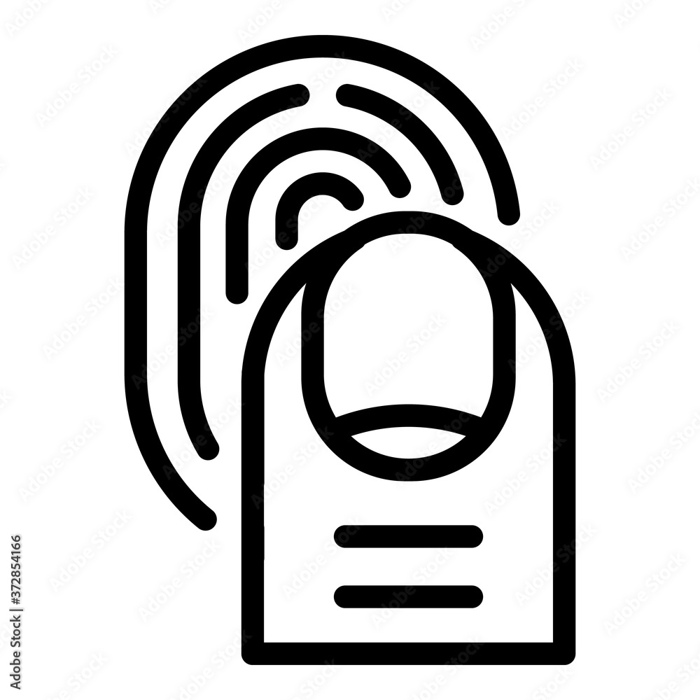 Poster fingerprint touch icon. outline fingerprint touch vector icon for web design isolated on white backg