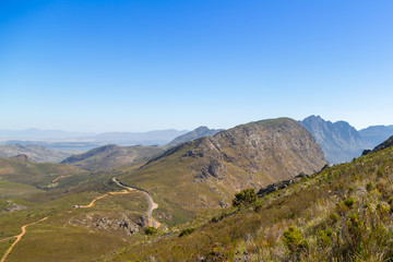 Fototapeta na wymiar Landscape in the Mountaions close to Franschhoek, Western Cape, South Africa