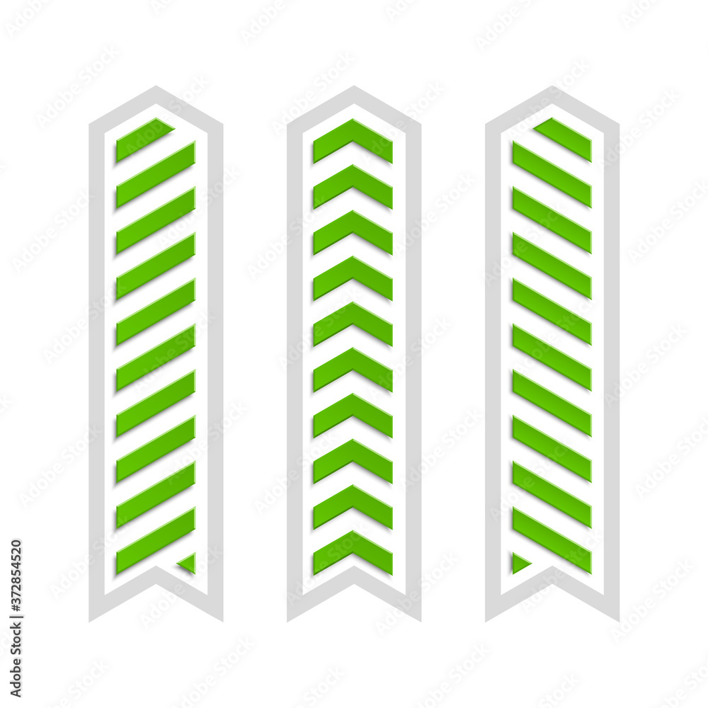 Poster Arrow banners set. Direct circle shape. 3d Abstract arrow background. Business infographic presentation diagram. Section compare service trend. Paper arrows index. Exact pointer banner