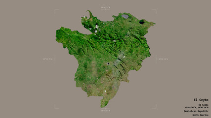 El Seybo - Dominican Republic. Bounding box. Satellite