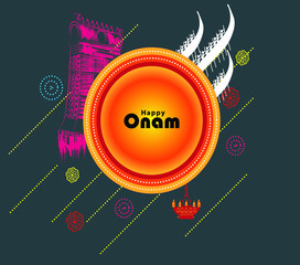 vector illustration of Happy Onam Big Shopping Sale Advertisement background for Festival of South India Kerala