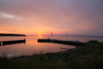 Obraz premium The beautiful Farø Bridge in Denmark