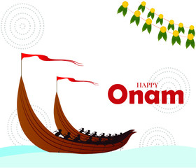 Obraz na płótnie Canvas vector illustration of Happy Onam Big Shopping Sale Advertisement background for Festival of South India Kerala