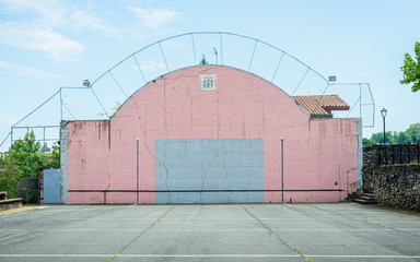 Basque pelota wall and court in Espelette, France