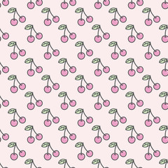 seamless repeat pattern design with cherries 