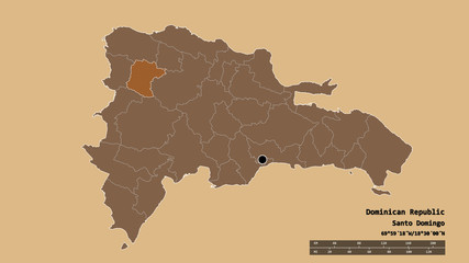 Location of Santiago Rodríguez, province of Dominican Republic,. Pattern