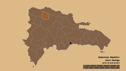 Location of Valverde, province of Dominican Republic,. Pattern