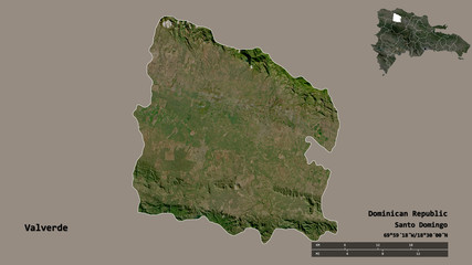 Valverde, province of Dominican Republic, zoomed. Satellite