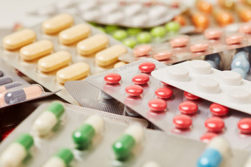 Verschiedene Medikamente als Arznei Hintergrund