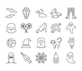 bundle of twenty halloween set icons