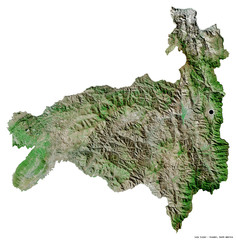 Loja, province of Ecuador, on white. Satellite