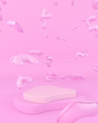 abstract 3d depth and realism background,pastel color showcase for product . 3d rendering
