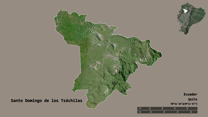 Santo Domingo de los Tsáchilas, province of Ecuador, zoomed. Satellite