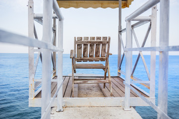 Observation tower on the beach for lifeguards
