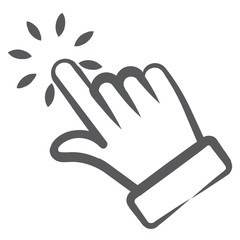 
Finger tap icon in modern linear style, finger pointer
