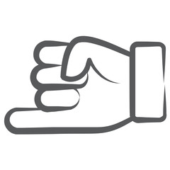 
Pointing finger vector, hand gesture of pinky finger in editable style 
