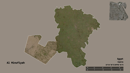 Al Minufiyah, governorate of Egypt, zoomed. Satellite