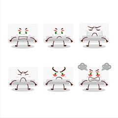 Air conditioner cartoon character with various angry expressions