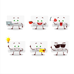 Air conditioner cartoon character with various types of business emoticons