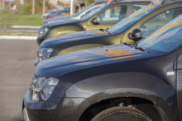 Cars For Sale Stock Lot Row.