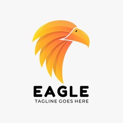 Vector Logo Illustration Eagle Gradient Colorful Style.