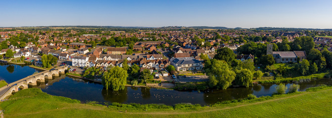 Panoramic drone views of Bidford on Avon