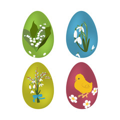 Set of beautiful Easter eggs