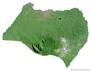 Bioko Norte, province of Equatorial Guinea, on white. Satellite